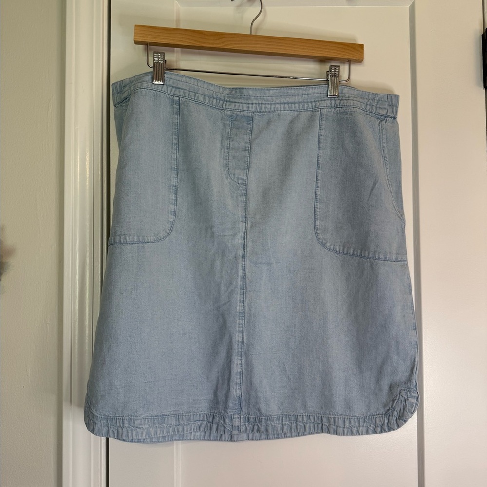 J. Jill Denim Tencel/Linen light blue skirt